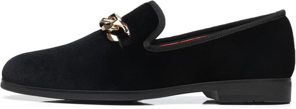 Men's Loafers Velvet Gold Copper Chain Fashion Party Wedding Shoes - Image 2