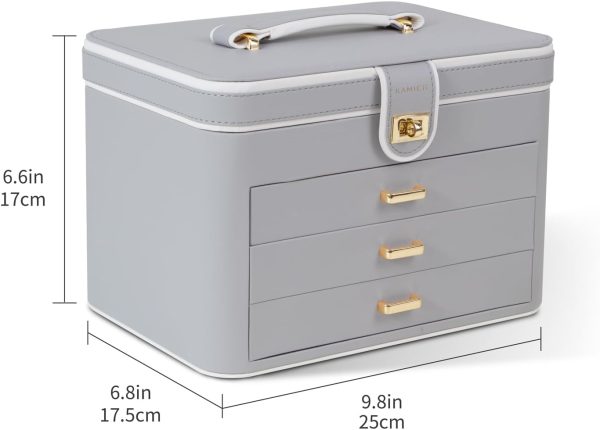 KAMIER Jewelry Organizer for Women, 4 Layer Jewelry Box with Mirror, 3 - Image 5