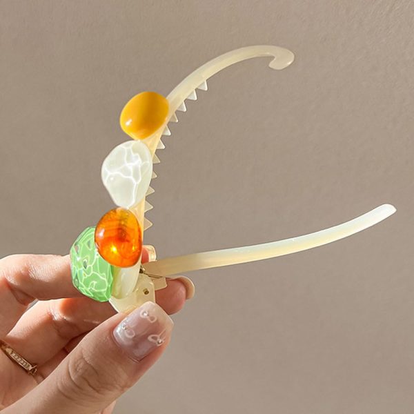 4pcs Banana Clips,Colorful Gemstone Hair Clips,Fashion Banana Hair - Image 5