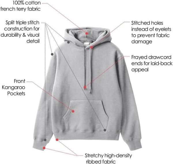 Ohoo Men's Loose Fit Midweight Hoodies Pullover French Terry Long Sleeve - Image 4