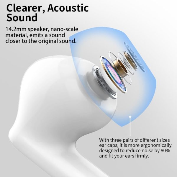 Wireless Earbuds Bluetooth 5.3 Headphones Bass Stereo Ear Buds with Noise - Image 2