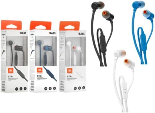 JBL T110 Pure Bass In-Ear Headphones - Blue - Image 6