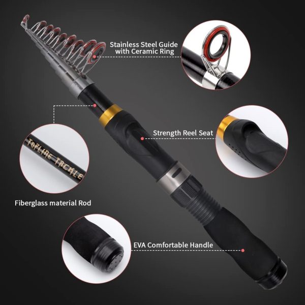 Collapsible Fishing Rod and Reel Combo, BalanZze Telescopic Fishing Rod - Image 2