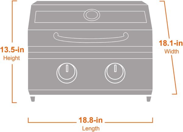 Portable Propane Gas Grill 2-Burner Tabletop Clearview® Monument Grills for - Image 3