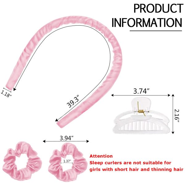 CORATED Heatless Curling Rod Headband, No Heat Silk Ribbon Rollers for - Image 3