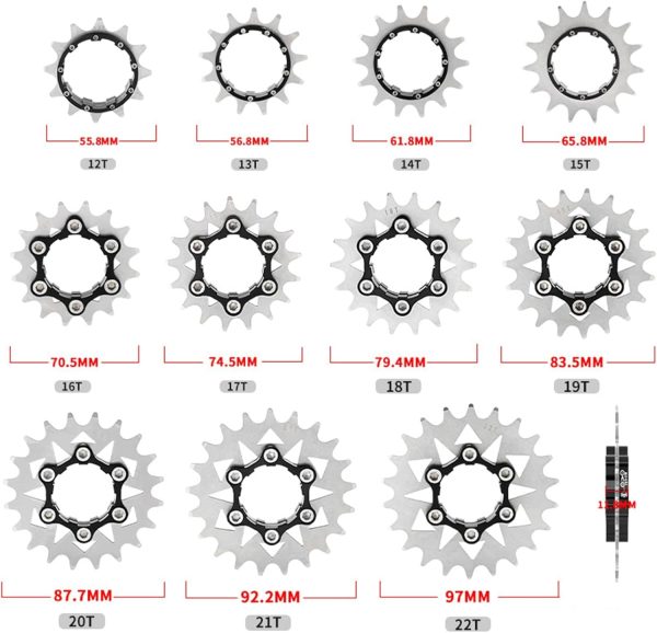 Bike Single Speed Conversion Kit 12T13T/14T/15T/16T/17T/18T/19T/20T/21T/22T - Image 2
