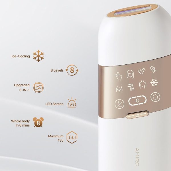 AMIRO Opal IPL Hair Removal Device, 2 modes and 8 Energy Levels, 3 in 1 for - Image 3