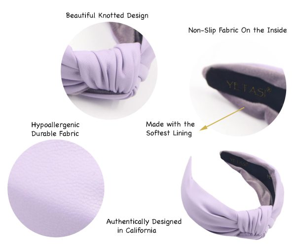 Headbands For Women Non-Slip Classy Leather Knotted Headband for Women - Image 4