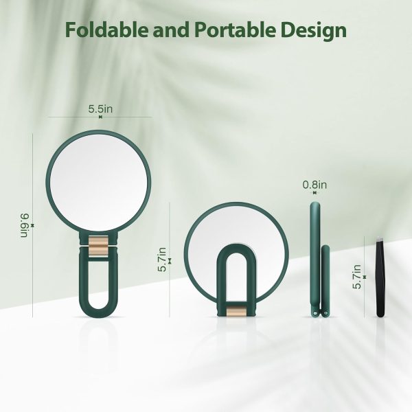 B Beauty Planet Handheld Magnifying Mirror, Double Sided Travel Magnifying - Image 6