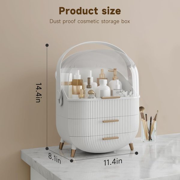 Makeup Storage Organizer with Lid, Waterproof Cosmetics Skincare Organizer - Image 6