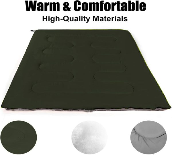 Envelope Sleeping Bags 4 Seasons Warm or Cold Lightweight Indoor Outdoor - Image 3
