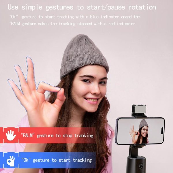 Auto Face Tracking Tripod for Phone,No App Required, 360° Rotation Stand - Image 4