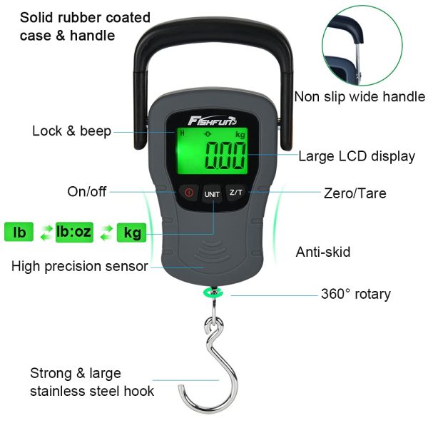 Digital Fish Scale, Electronic Hanging Fish Weight Scale with Large Handle - Image 3