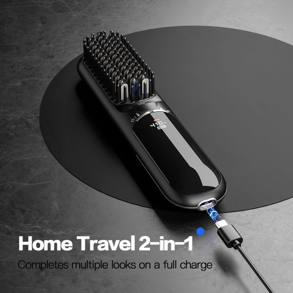 Cordless Hair Straightener Brush，6 Modes，410°F ，Portable Mini Hair - Image 7
