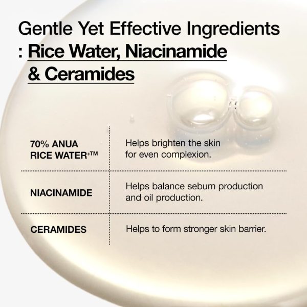 ANUA Rice 70 Glow Milky Toner, for Glass Skin, Rice Water, Niacinamide, - Image 5