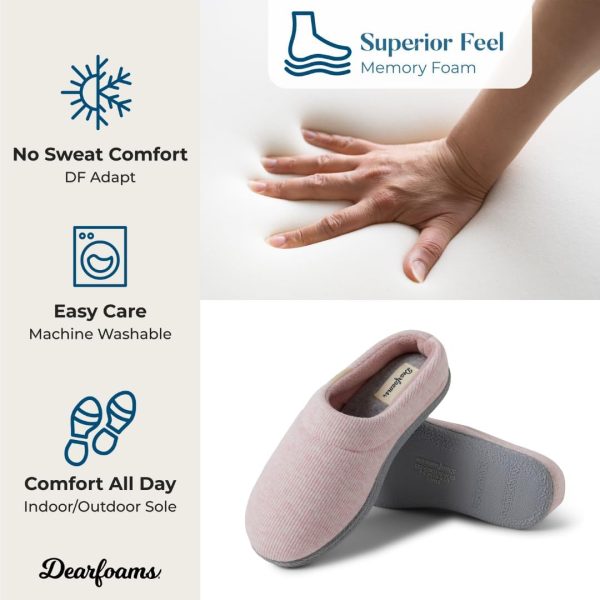 Dearfoams Women's Lacey Memory Foam Comfort Easy On/Off Clog Slipper - Image 5