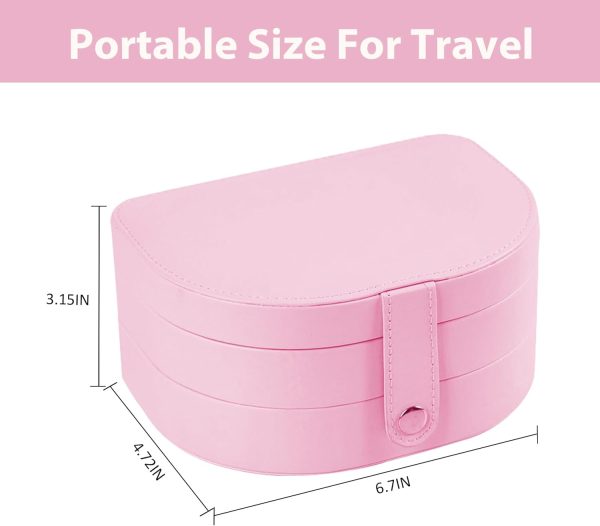 Travel Jewelry Case, PU Leather Small Jewelry Box,Travel Jewelry Organizer - Image 8