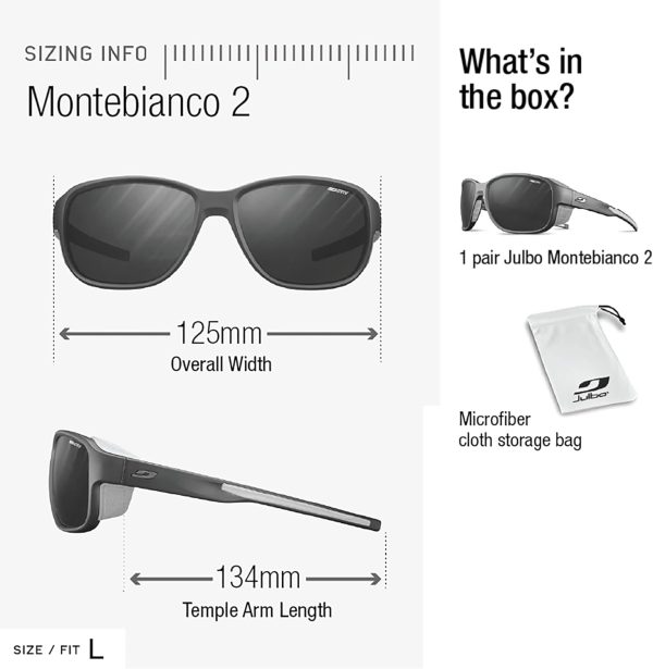Julbo Montebianco 2 Glacier Sunglasses Men & Women/Photochromic lenses for - Image 3
