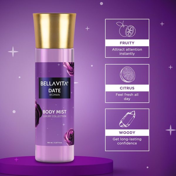 Bella Vita Luxury Date Women Body Spray Mist Perfume for Refreshing Floral - Image 2