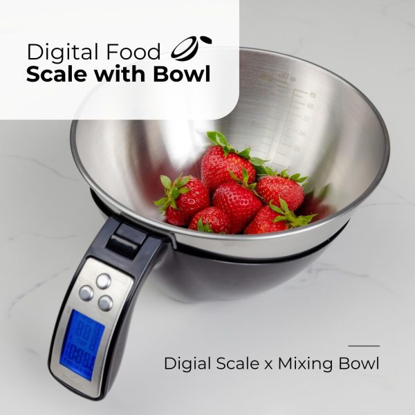 Fradel Digital Kitchen Food Scale & Mixing Bowl - Measuring Cup Scale in - Image 2