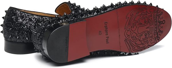 Men's Studded Loafers Spikes Rivets Luxury Dress Wedding Party Prom Shoes - Image 6