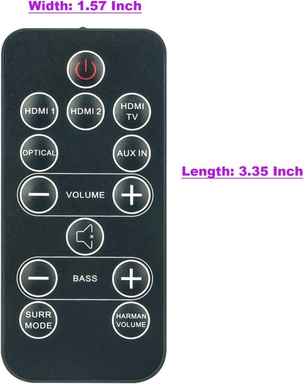 AIDITIYMI Replacement Remote Controller fit for Harman Kardon SB26 SB26AM - Image 2