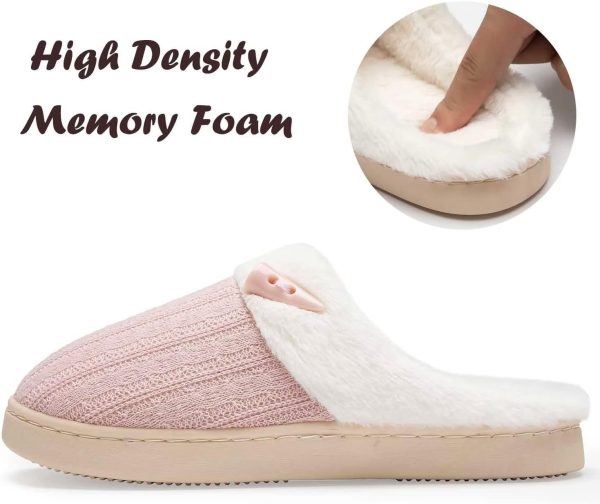 NineCiFun Women's Slip on Fuzzy House Slippers Memory Foam Slippers Scuff - Image 4
