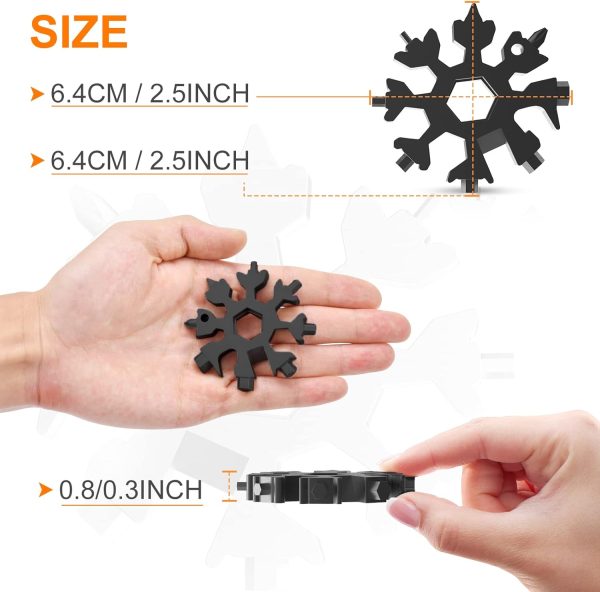Dusor Gifts for Men, 18-in-1 Snowflake Multitool, Mens Stocking Stuffers, - Image 3