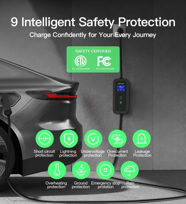 Level 1&2 Portable EV Charger 16 Amp 110-240V,Electric Car Charger with - Image 7