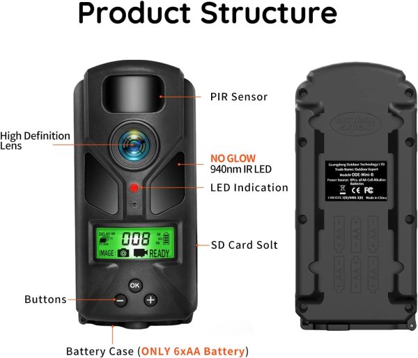 20MP Mini Trail Camera,1080P Hunting Trail Camera with No Glow 940nm Night - Image 7
