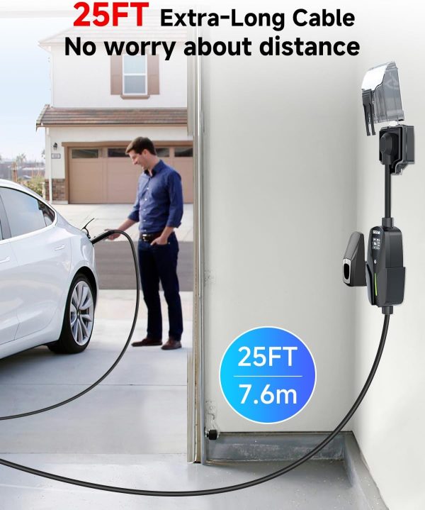 Level 2 EV Charger for Tesla Charger, 32Amp 240V 7.68kW NACS EV Charger, - Image 5