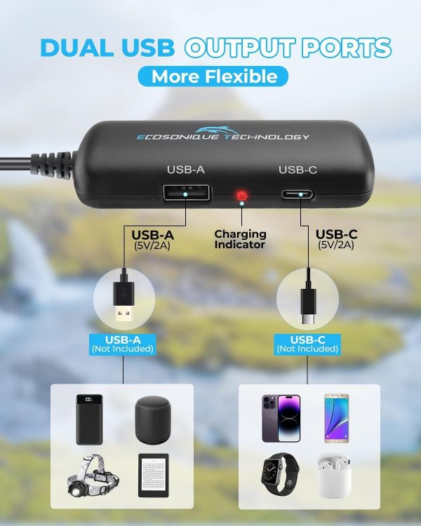 Ecosonique 10W/20W/30W Portable Solar Panel Charger, IP67 Waterproof ETFE - Image 3