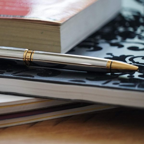 Cross Coventry Polished Chrome with Gold-Tone Ballpoint Pen - Image 6