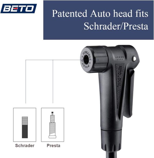 Beto Bike Pump Portable - Bicycle Floor Pump with Industrial Top-Mounted - Image 2