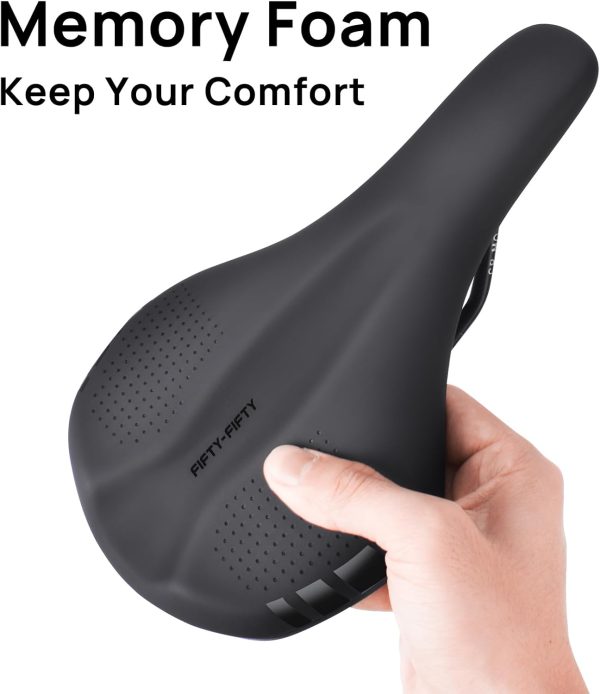 FIFTY-FIFTY Mountain Bike Seat, Comfortable Memory Foam MTB Seat, - Image 3