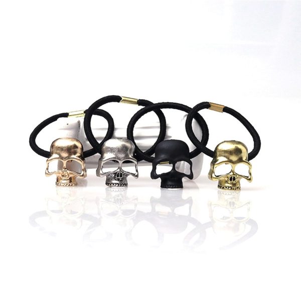 4pcs Metal Skull Hair Ties Hair Scrunchies for Women Girls, Elegant Y2K - Image 3