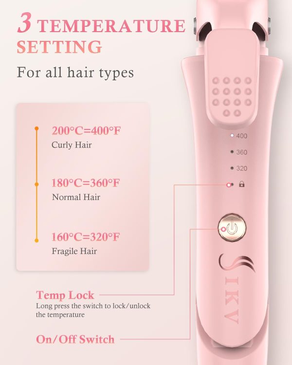 Travel Curling Iron,100-120V Dual Voltage Curling Iron 1 inch,2 in 1 Hair - Image 3