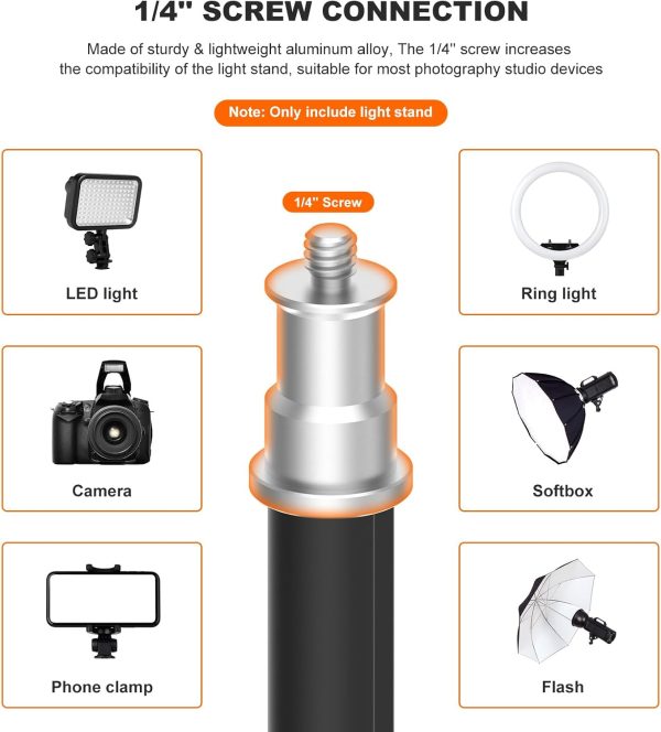 COMAN Extendable Photography Light Stand, 6.23ft Adjustable Aluminum Light - Image 3
