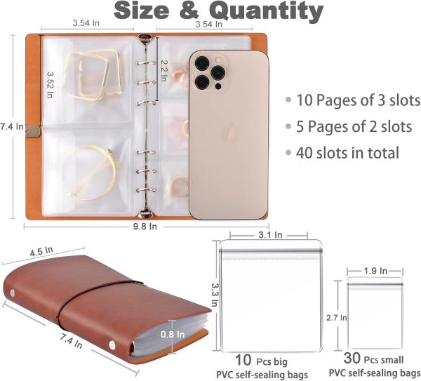 ChezMax Jewelry Organizer Book, Travel Jewelry Storage Book with Pockets, - Image 3