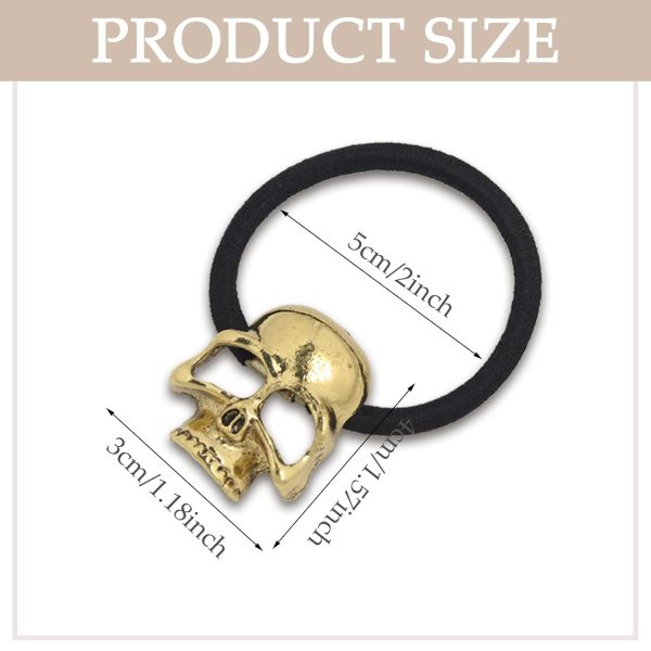 4pcs Metal Skull Hair Ties Hair Scrunchies for Women Girls, Elegant Y2K - Image 2