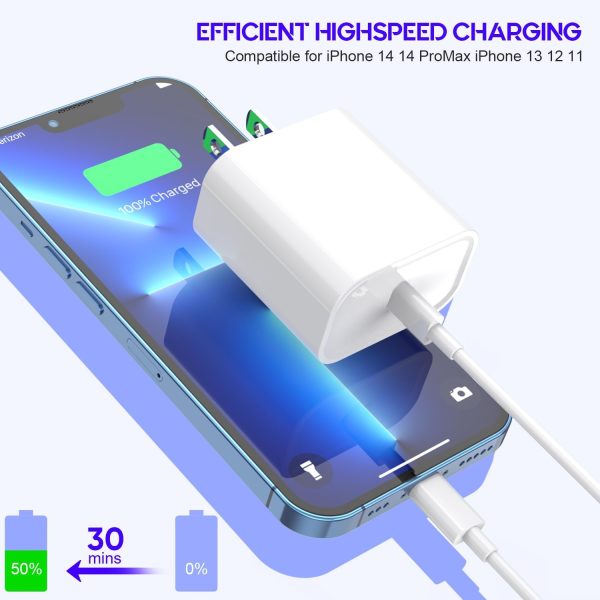 10Foot Fast iPhone Charging Cable,3-Pack Super Fast iPhone Charger USB C - Image 3
