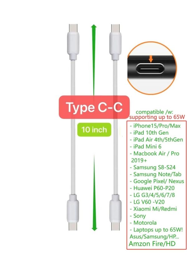 Short USB Cable 5 Variety Pack 10-PCS Mixed 5 Varieties X 2PCS (10-inch) - Image 5