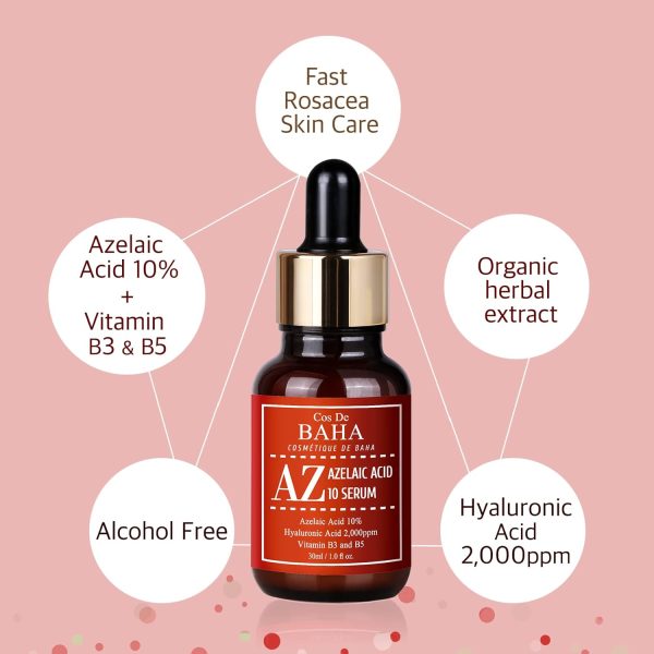 Azelaic Acid 10% Facial Serum with Niacinamide - Fast Rosacea Skin Care - Image 3