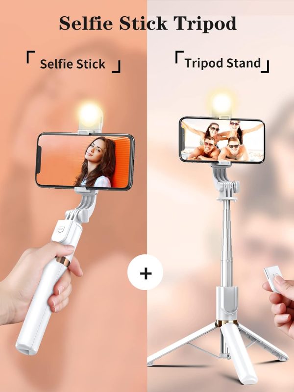 Selfie Stick Tripod with Wireless Remote, 46'' Cellphone Selfie Stick - Image 6