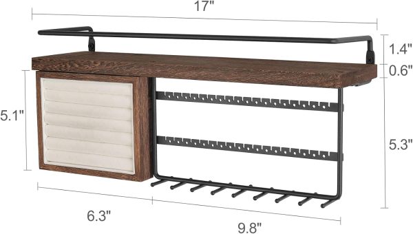 Mkono Hanging Jewelry Organizer Wall Mounted Jewelry Organizer Necklace - Image 6