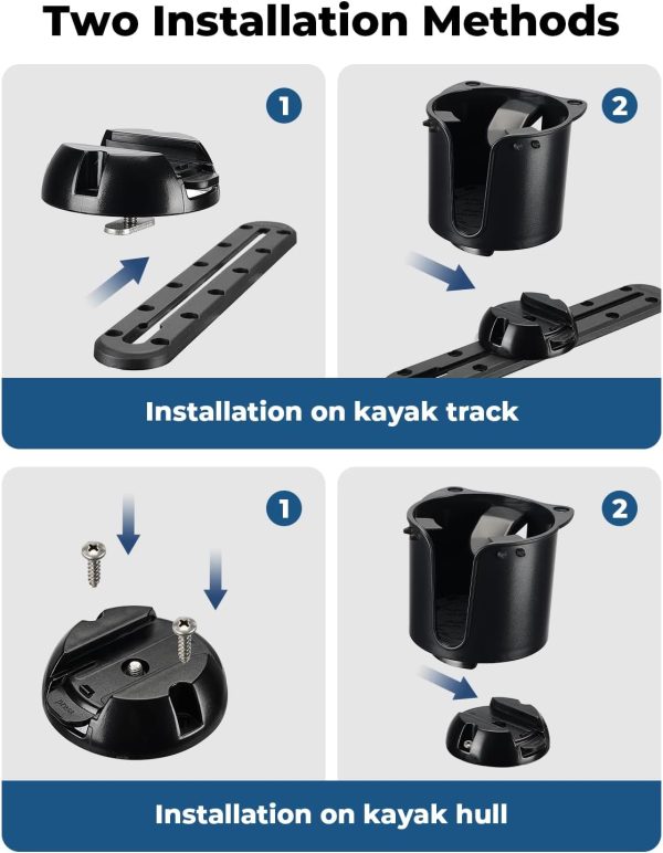 KEMIMOTO Kayak Cup Holder, Kayak Drink Holder with Track Mount Install, - Image 5