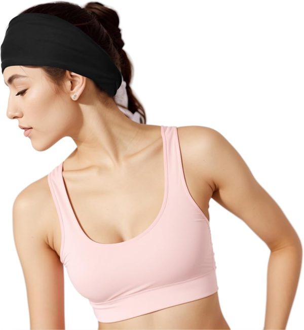 Yoga Headbands for Women, Non Slip Elastic Sweat Hairbands, Solid Color - Image 7