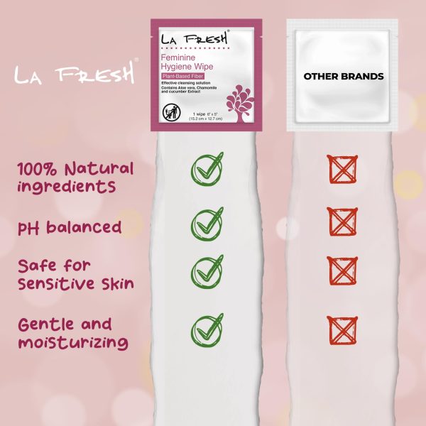 LA Fresh Feminine Wipes with Aloe Vera, Chamomile Extract, Cucumber, and - Image 4