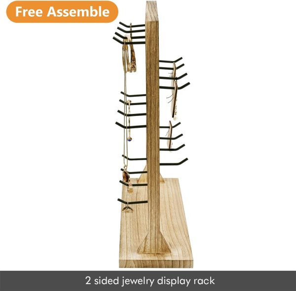 Ikee Design Free Assemble Wooden Jewelry Display Rack with 20 Removable - Image 6