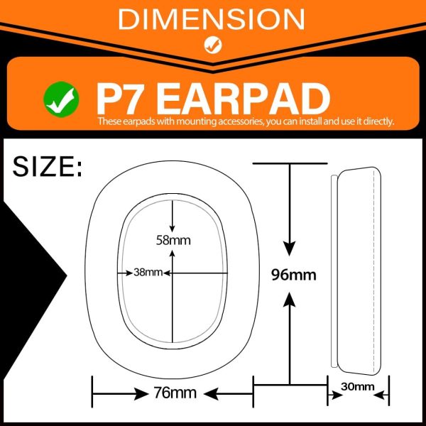 P7 Ear Pads - TRANSTEK Replacement Ear Cushion Compatible with Bowers & - Image 8